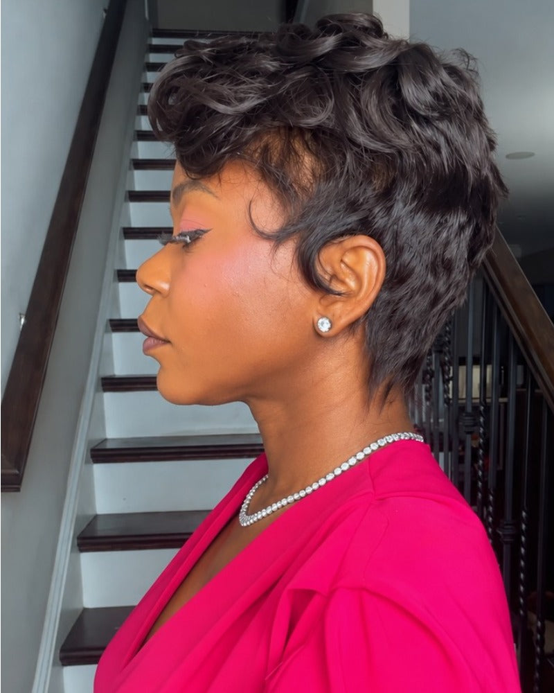 Freeform Side Part Pixie 13x6 Lace Wig with Tousled Layers
