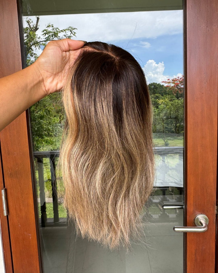 Melted Brown Highlighted Wavy 5x5 Lace Closure Wig