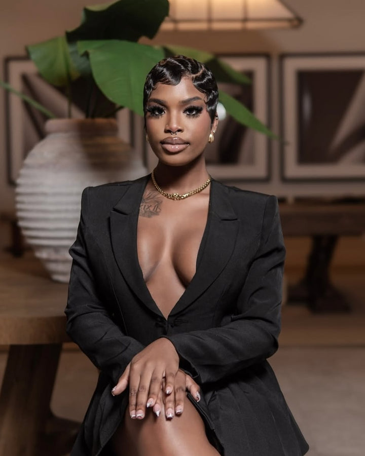 Wear & Go Styled Finger Wave Wig Human Hair