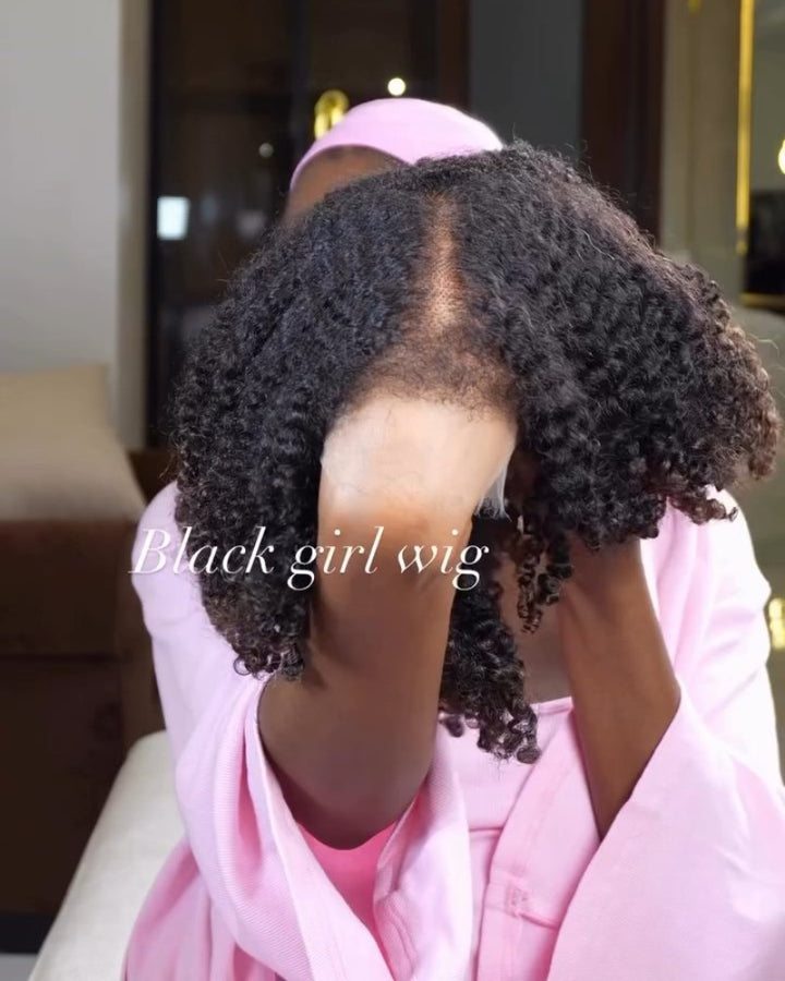 Glueless Luxurious Curls HD Lace Closure With 4C Kinky Edges Pre-cut Wig