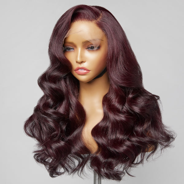 5x5 Lace Closure Classic Dark Plum Body Wave Wig