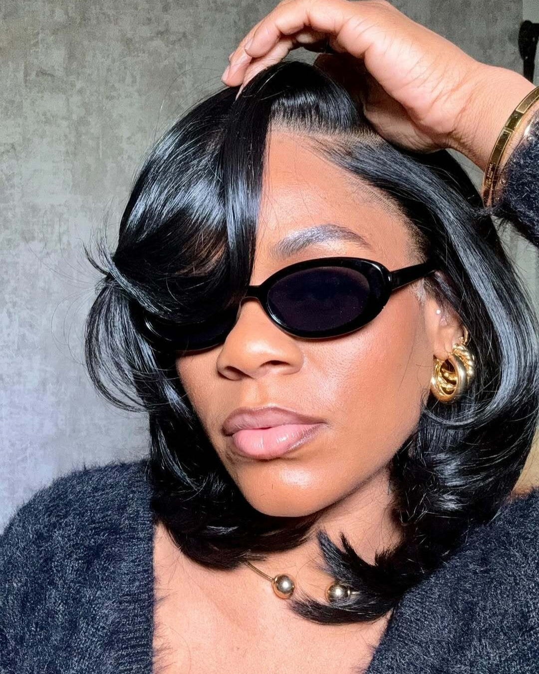Heavy Layering Style Raw Indian Wavy Lace Closure Wig