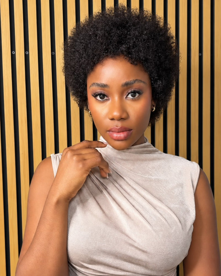 Wear & Go Short Afro Curly Puff Wig