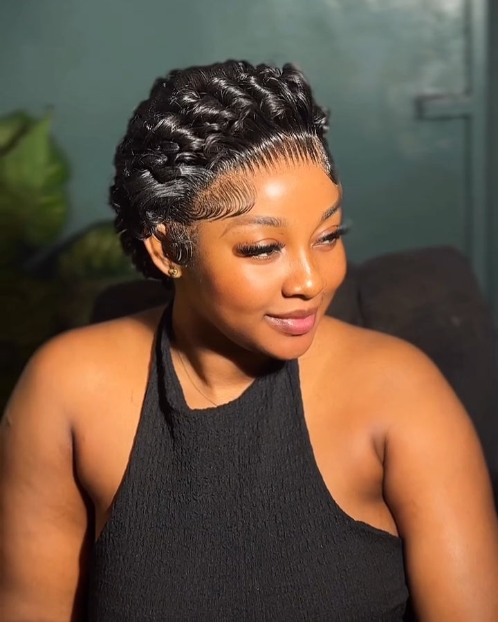 Finger Wave Multi-layered Curly 13x4 Lace Front Wig