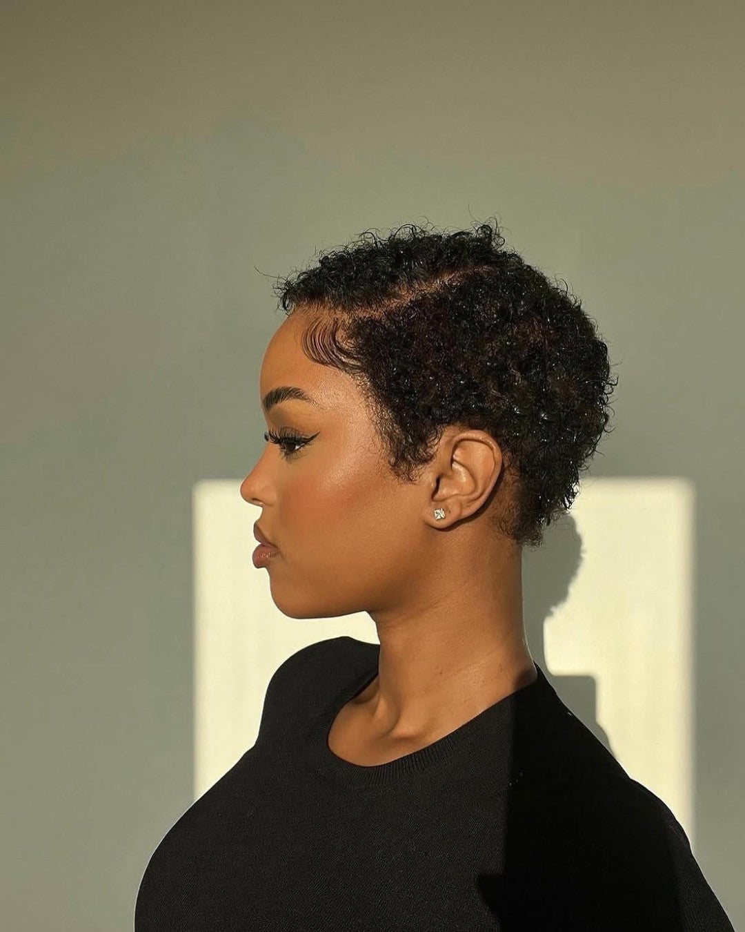 Full Lace Side Part Curly Pixie Cut Wig With Drawstring