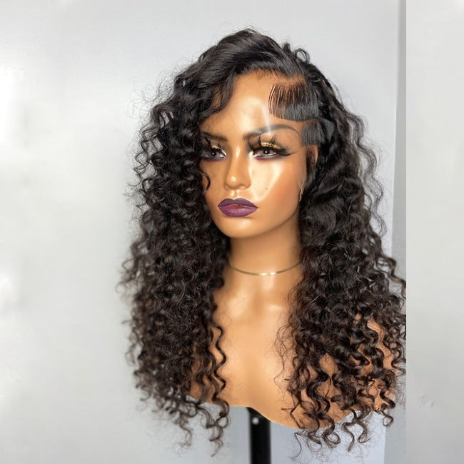 13x4 Lace Frontal Side Cut Deep Wave Wig