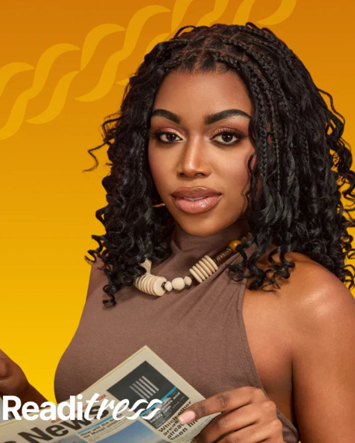 Full Lace Knotless Boho Curls Braided Bob Wig