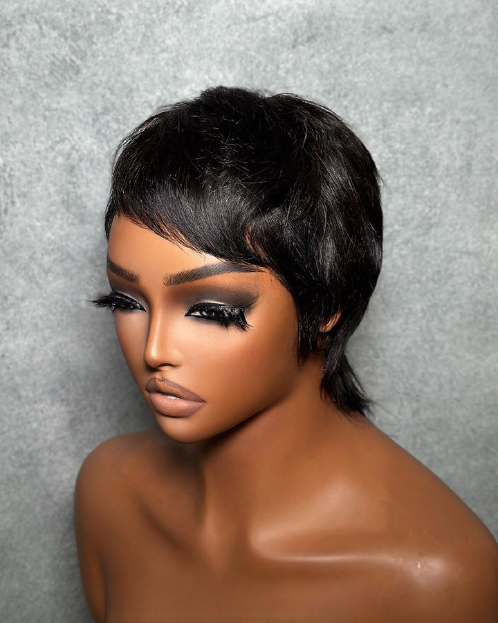 Full Lace Pixie Cut Wig With Short Tail