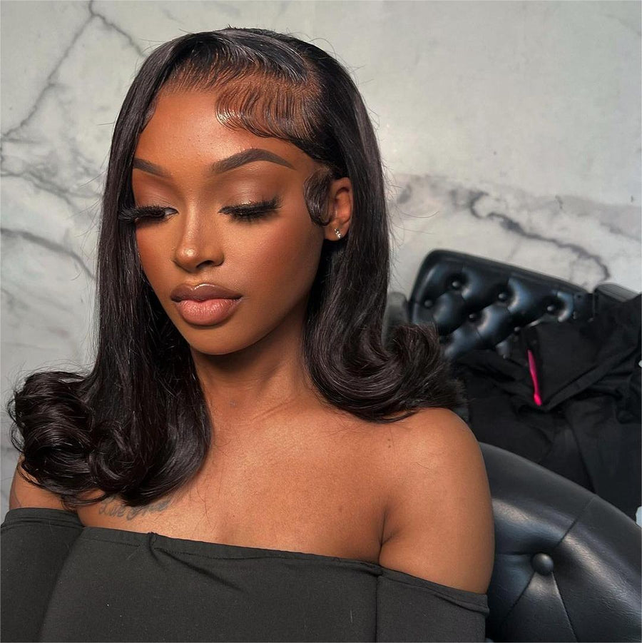 Trendy Style 13x4 Lace Frontal Straight Wig With Curly Hair Tail