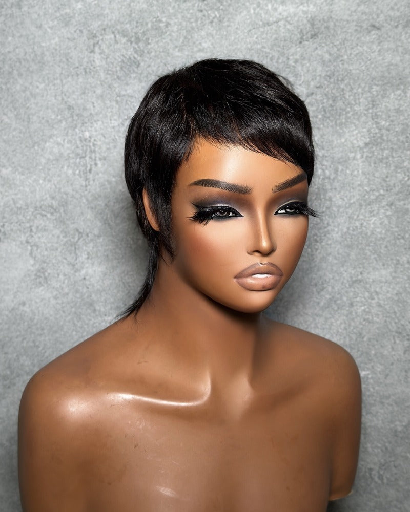 Full Lace Pixie Cut Wig With Short Tail