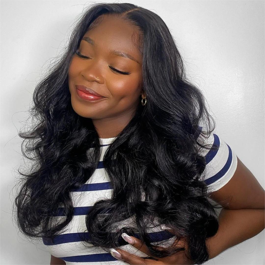 13x4 Lace Frontal Natural Black Body Wave Wig