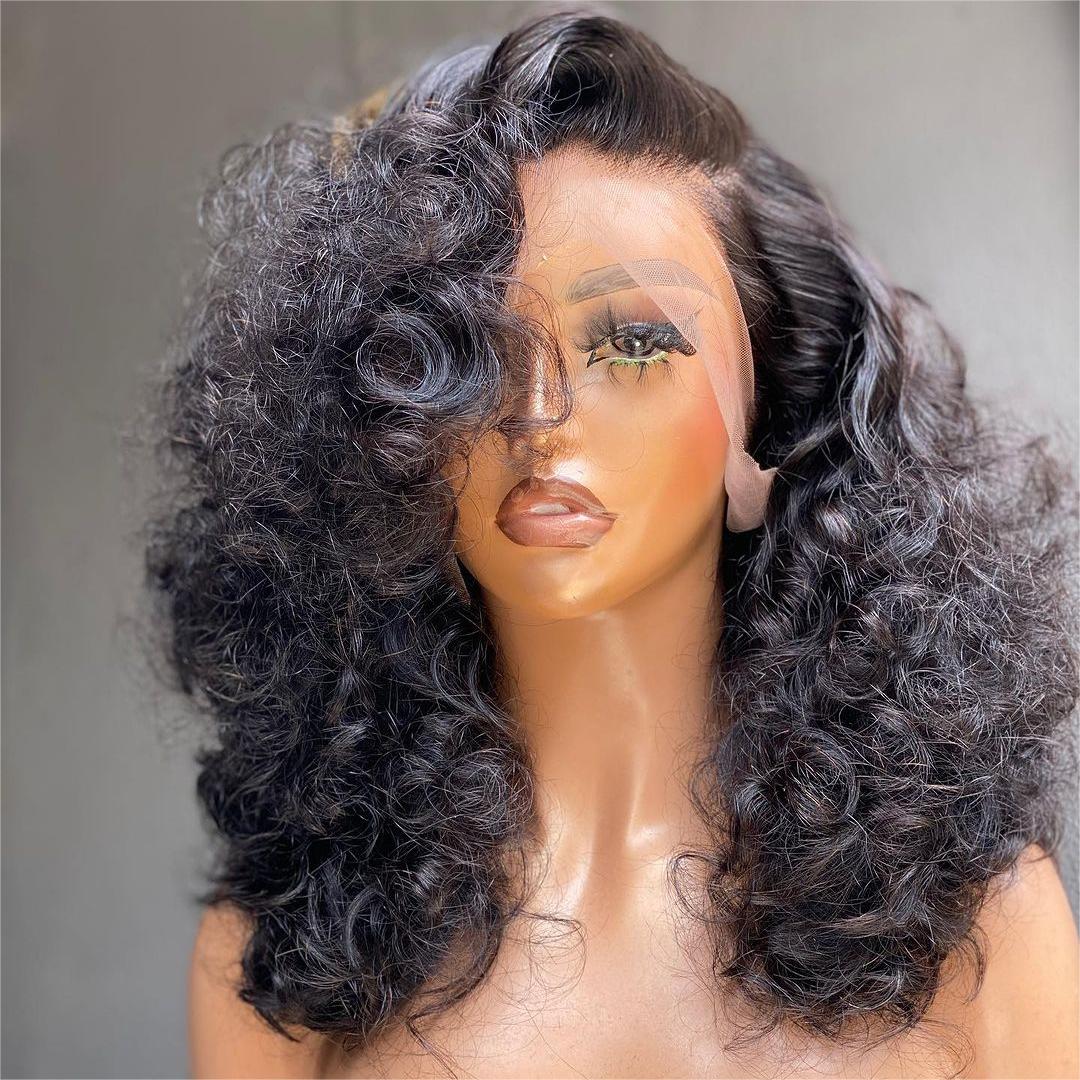 Volume Bouncy Curly 13x4 Lace Frontal Side Part Wig