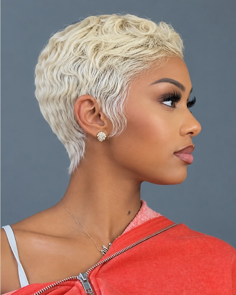 Short Layered 613 Blonde Pixie Cut 13x6 Lace Front Wig