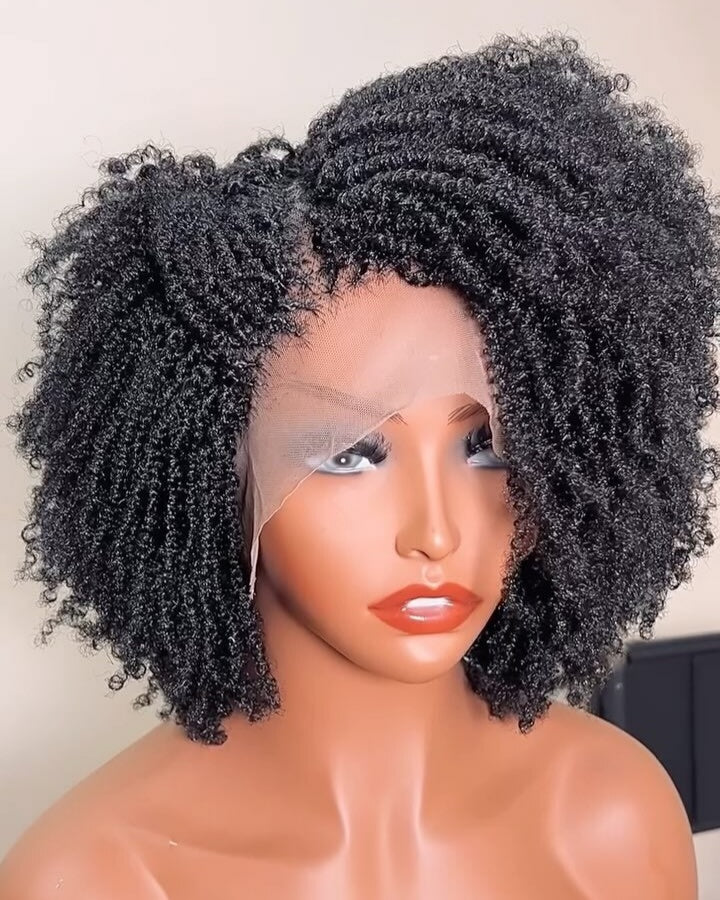 Full Lace Knotless Twist Microlocs Boho Wig