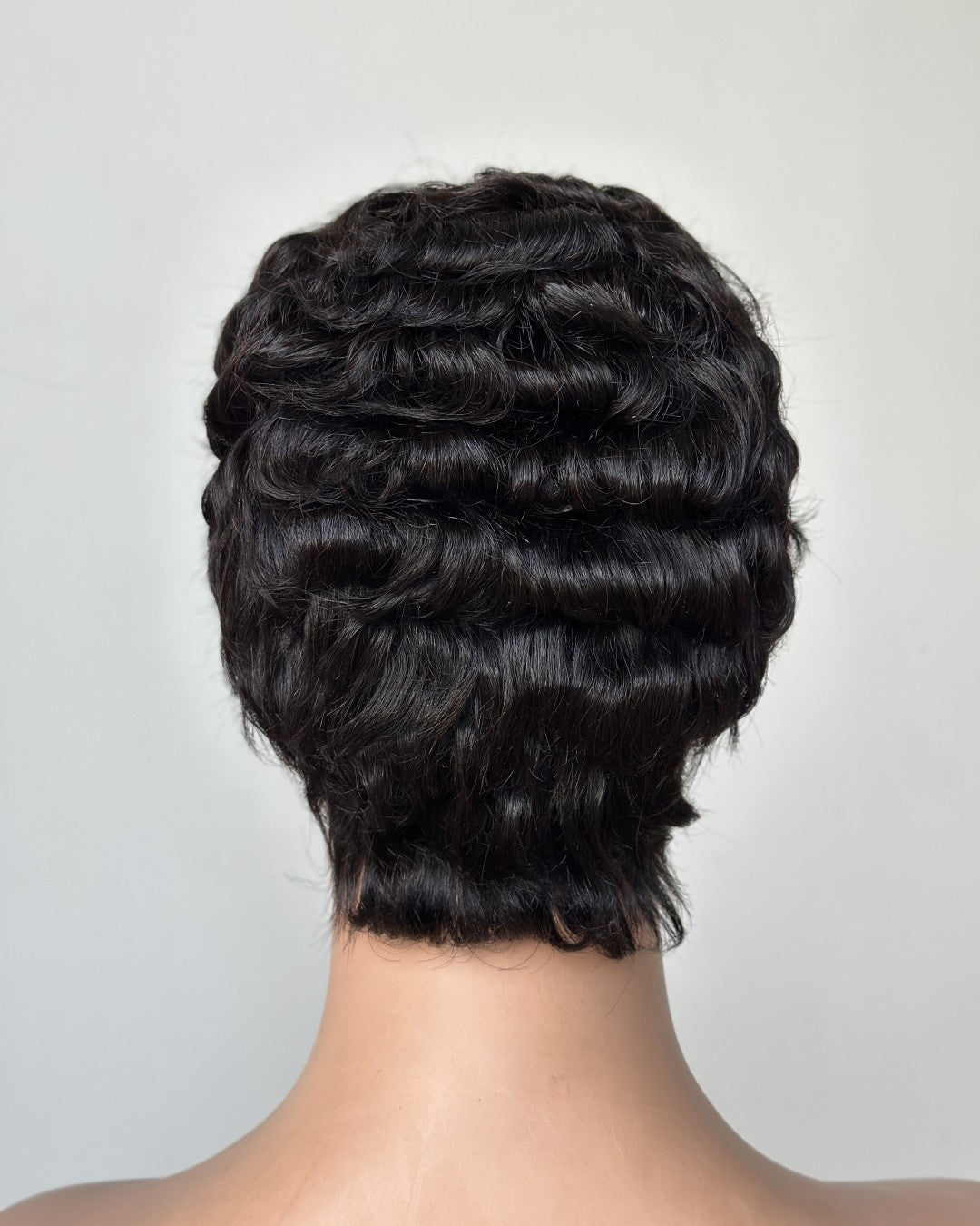 Full Lace Finger Wave Short Pixie Human Hair Wig