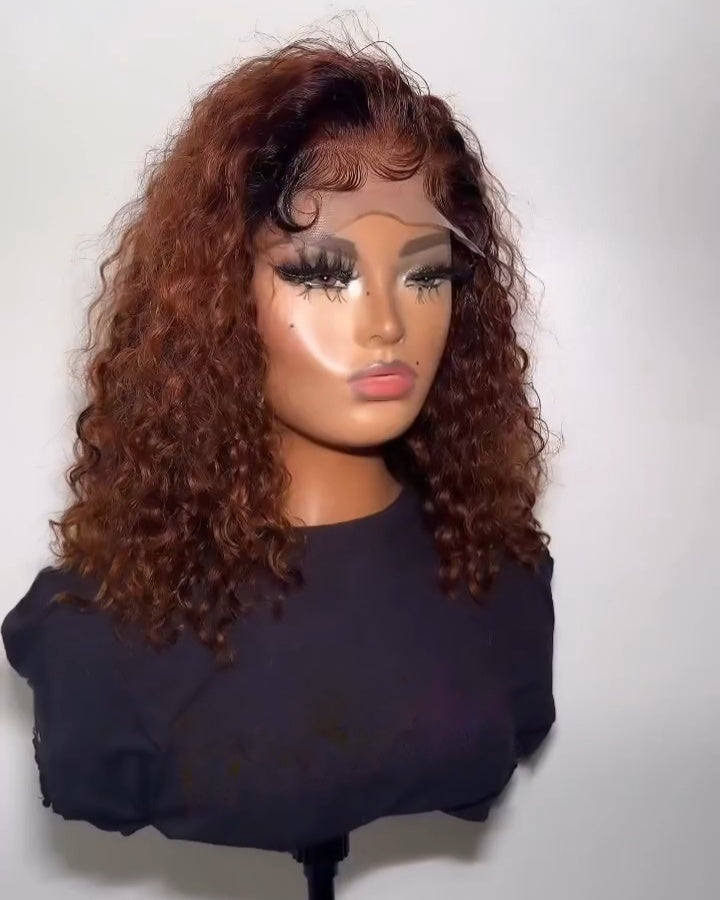 Ginger Brown Highlight Curls 5x5 Lace Closure Wig