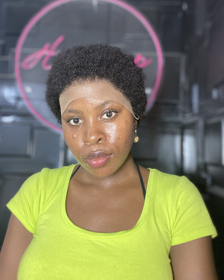 Full Lace Natural Black Afro Low Cut Wig