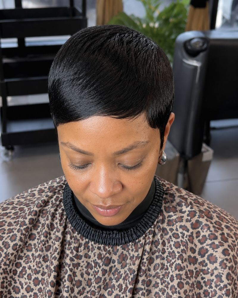 Wear & Go Full Lace Ultra-Short Pixie Wig With Side Swept Bangs