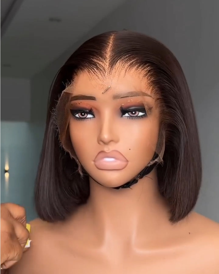 Choco Brown Straight Hair 13x4 Lace Front Wig