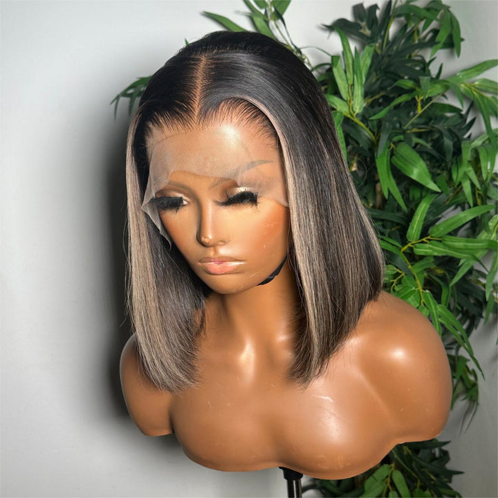 Blonde highlight Glueless 5x5 Lace Closure Wig