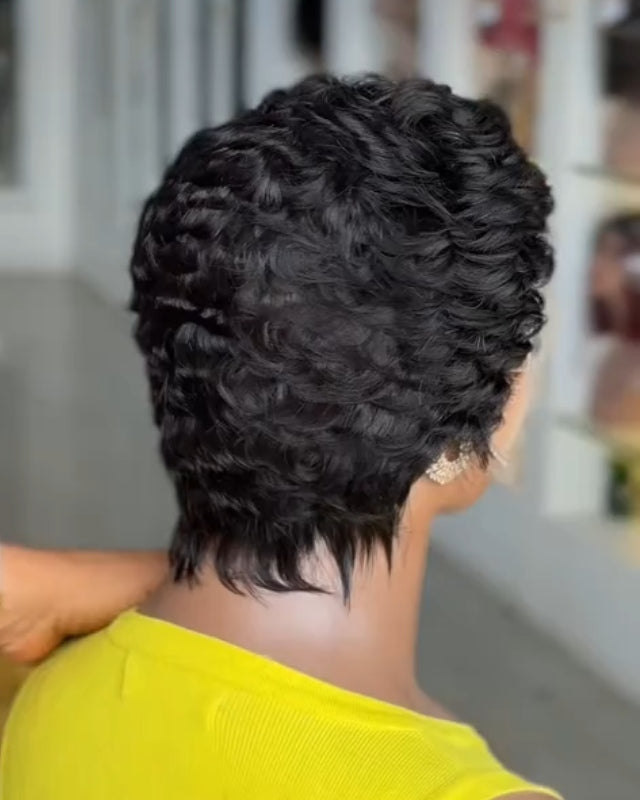 Finger Wave Pixie Style Full Lace Wig