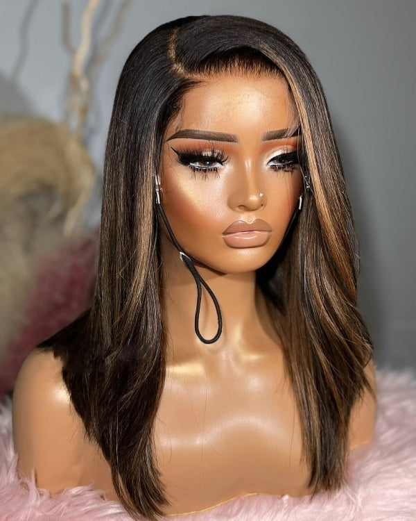 Highlight Brown Side-Parted 13x4 Lace Front Wig