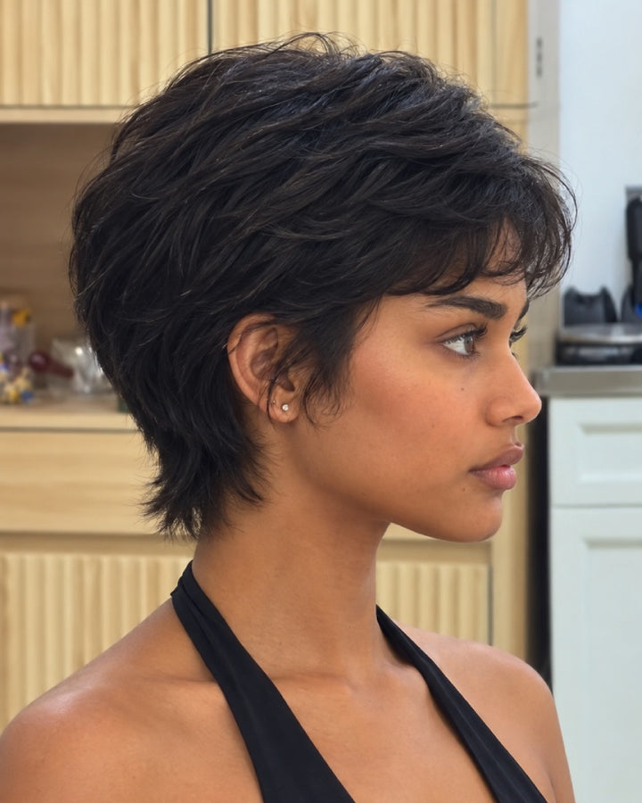 Vintage Flair Feathered Mullet 13x6 Lace Wig with Wispy Bangs