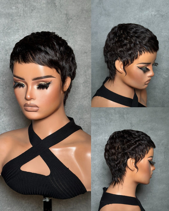 Full Lace Pixie Cut Wig 100% Human Hair