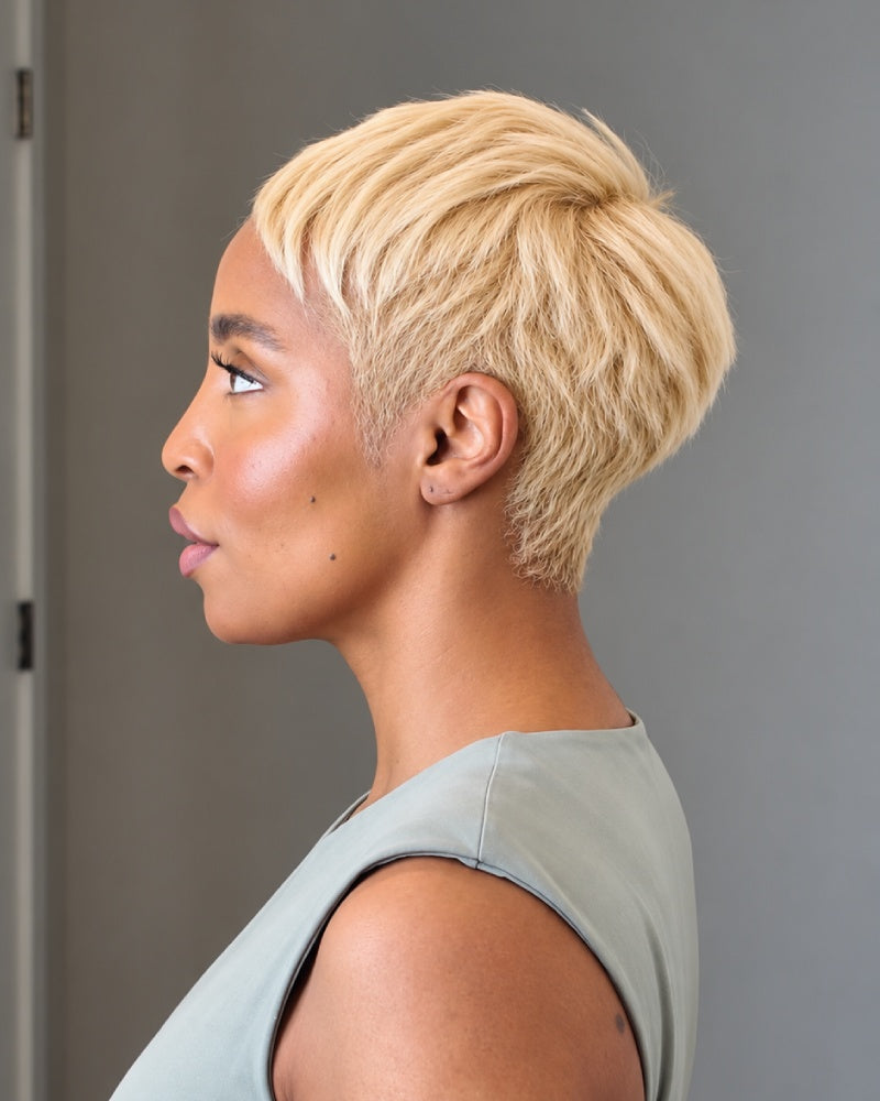 613 Golden Blonde Layered Pixie Cut 13x6 Lace Wig