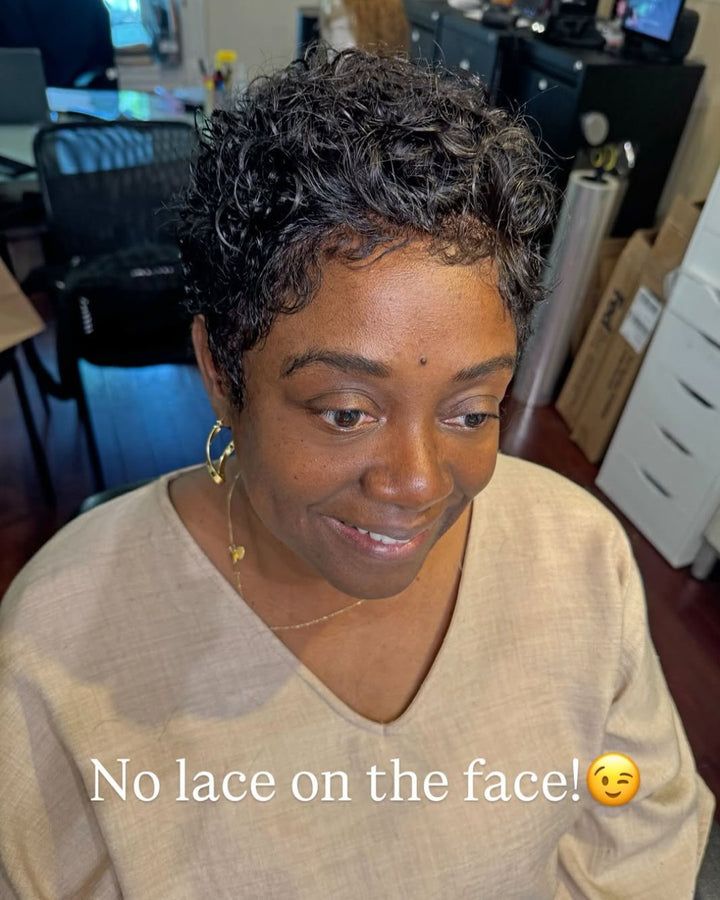 Wet Wave Curls Full Lace Short Pixie Cut Wig