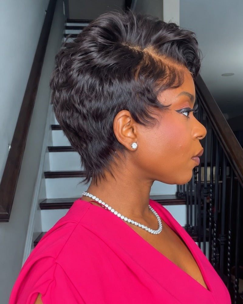 Freeform Side Part Pixie 13x6 Lace Wig with Tousled Layers