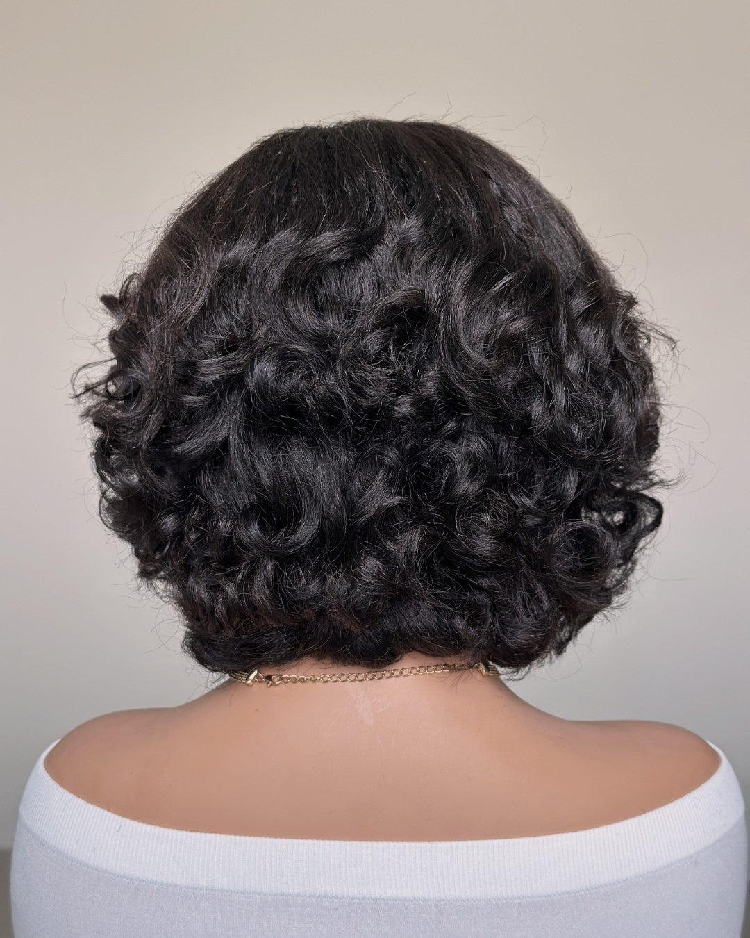 Short Layered Bouncy Curly With Kinky Edges 13x4 Lace Front Wig