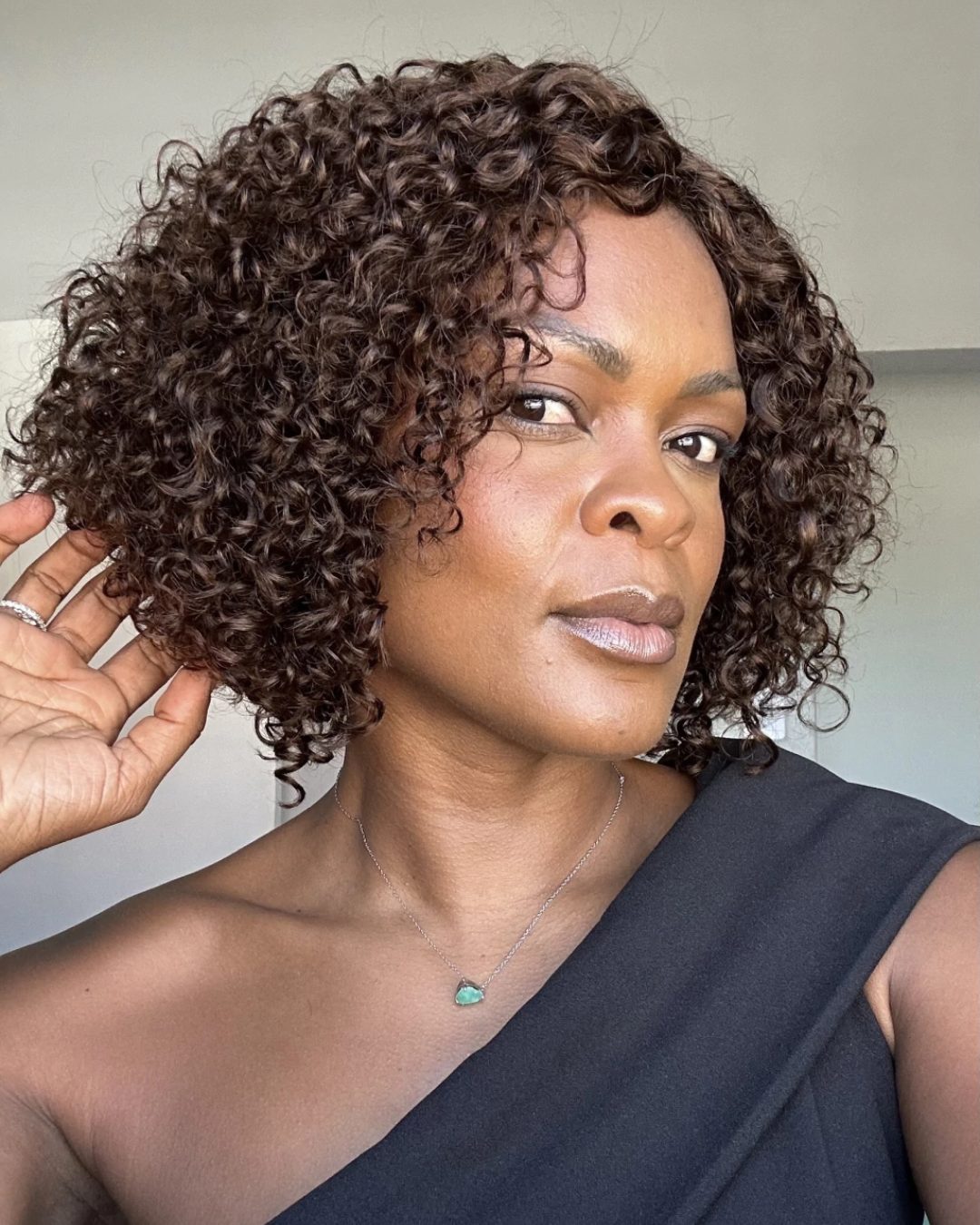 Cocoa Chocolate Brown Short Curly Human Hair Wig