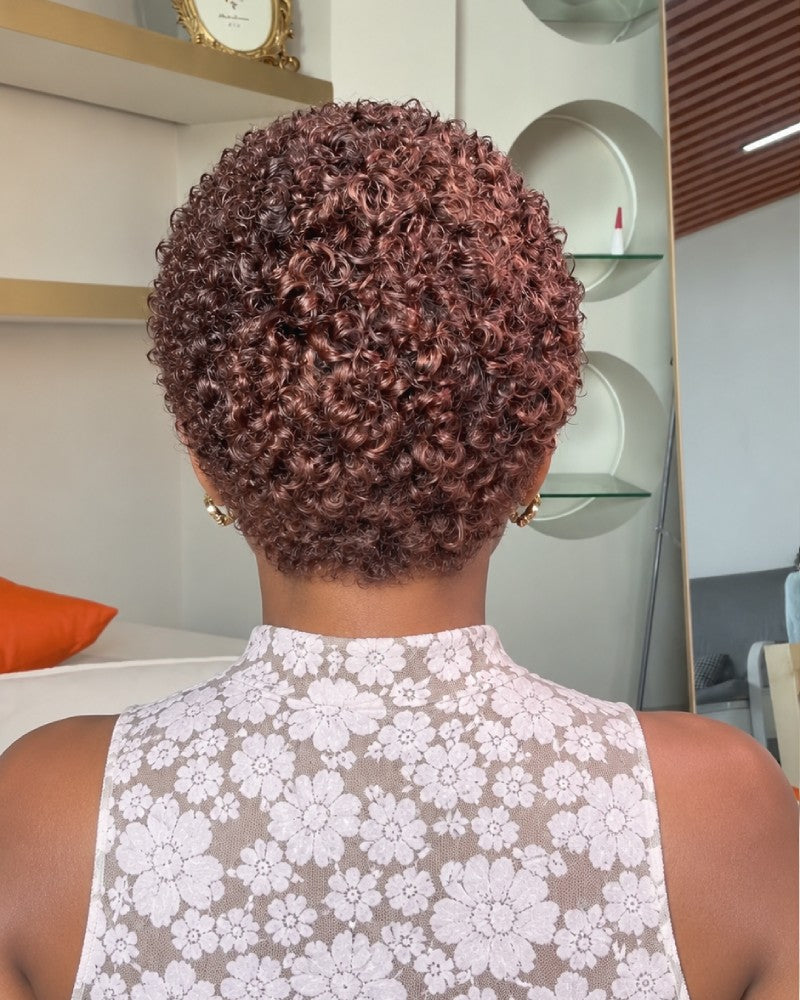 Fresh Start Brown Short Curly Pixie 13x6 Lace Wig with Tight Curls