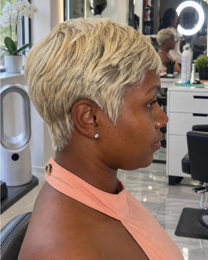 Side Part 613 Blonde Layered Pixie 13x6 Lace Wig