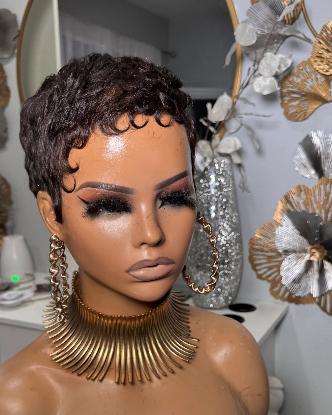 Side Part Short Full Lace Pixie Wig