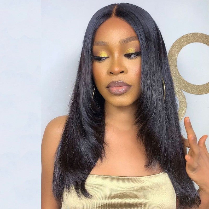 5x5 Lace Closure Trendy Layered Cut Wig