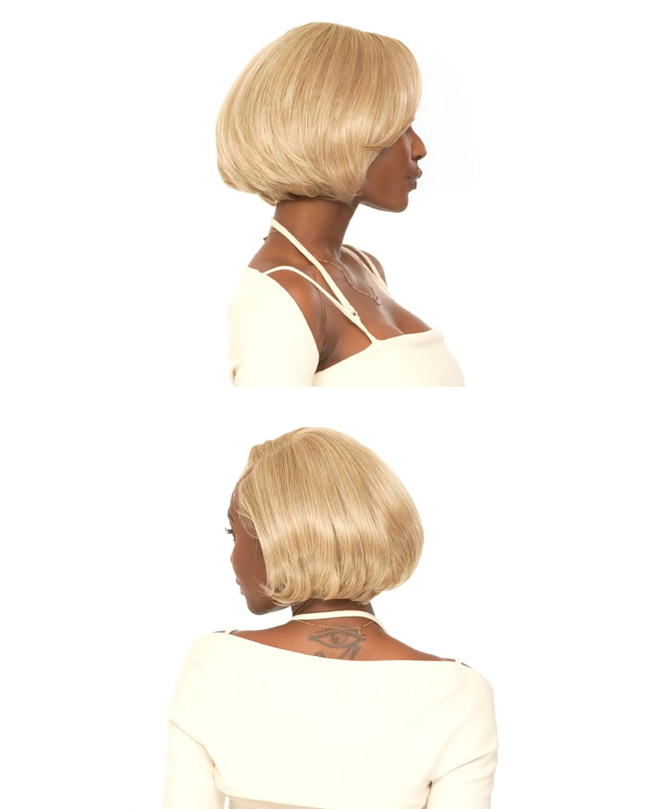 Cream Soda Blonde Glueless Short Straight Bob 13x4 Lace Frontal Wig
