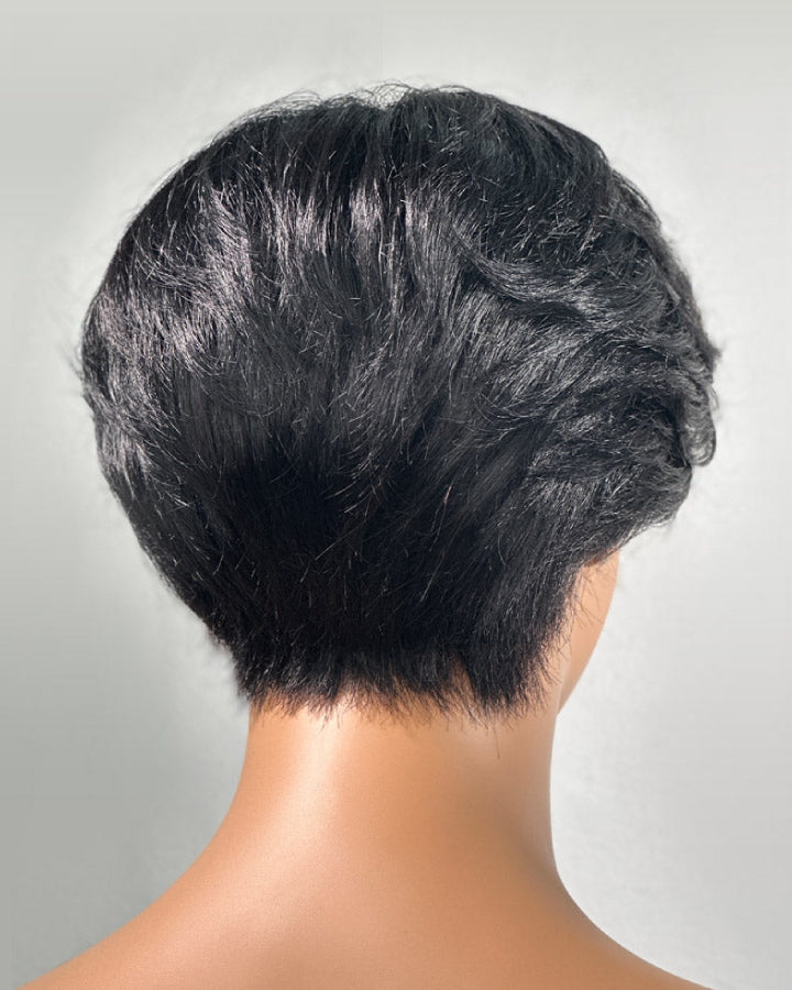 Kinky Edges Short Pixie Cut Layered 13x4 Lace Frontal  Wig