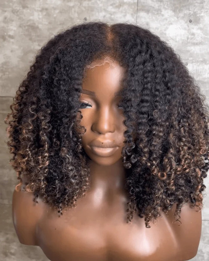 Glueless Luxurious Curls HD Lace Closure With 4C Kinky Edges Pre-cut Wig
