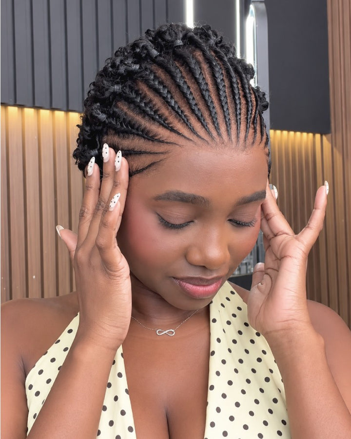 Urban Grace Cornrow Braid 13x6 Lace Wig with Short Curly Back