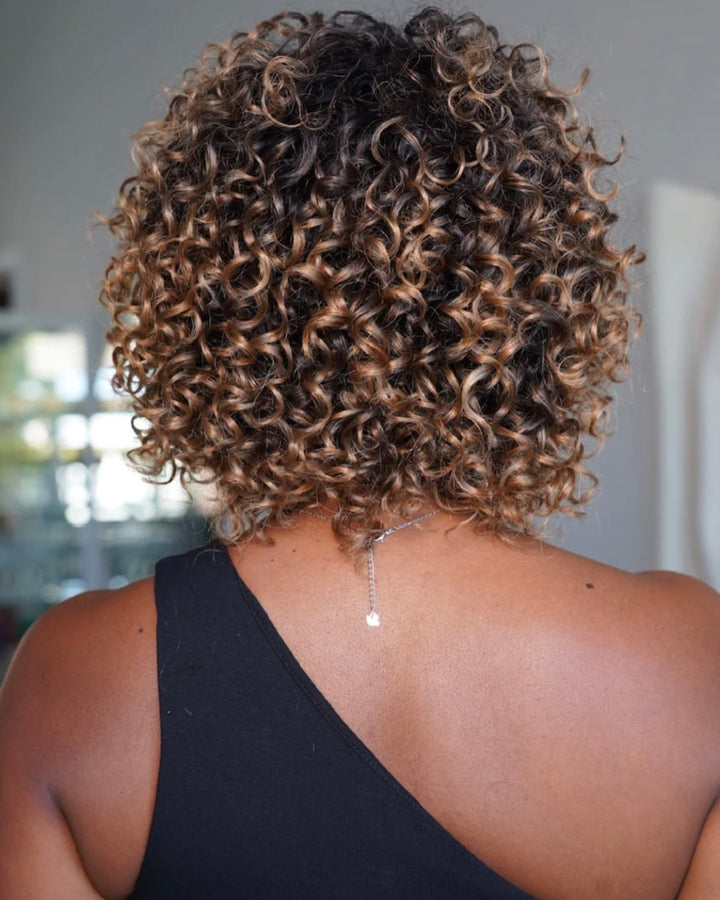 Wear & Go Short Ombre Dark Golden Blonde Brazilian Curly Wig