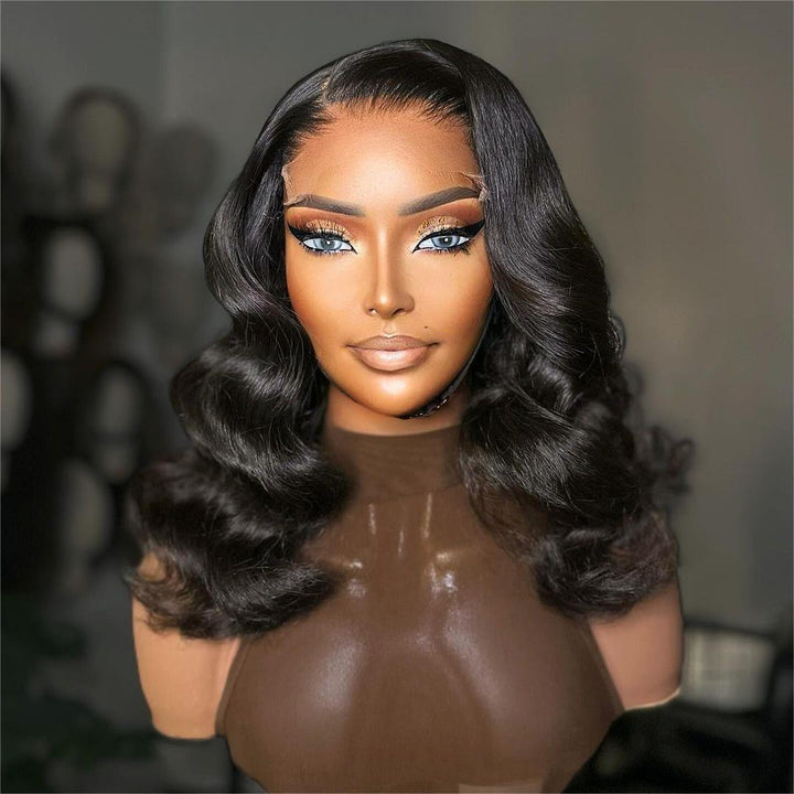 Luxurious Glueless Wavy Natural Color Lace Closure Wig