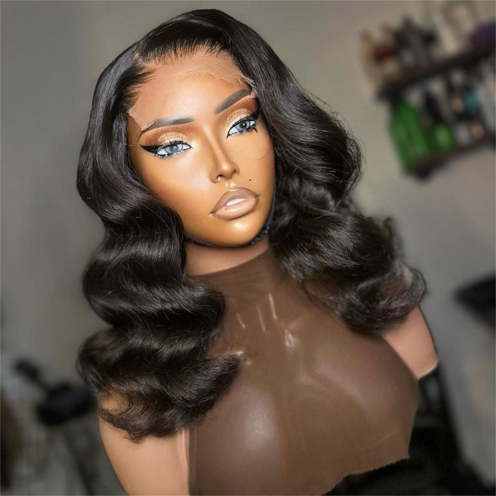 Luxurious Glueless Wavy Natural Color Lace Closure Wig