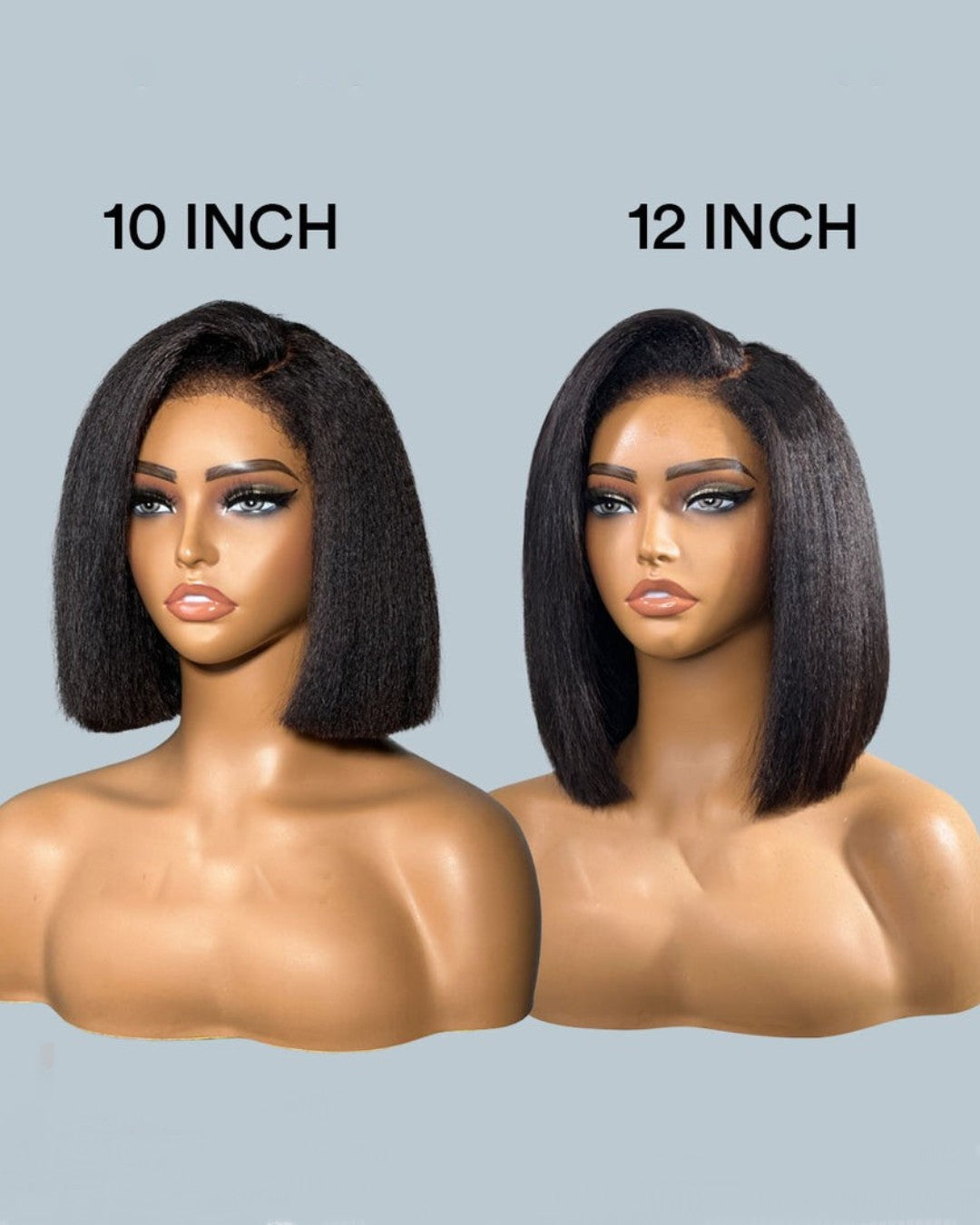 5x5 Kinky Straight 4C Kinky Edges Pre Cut HD Lace Short Bob Wig