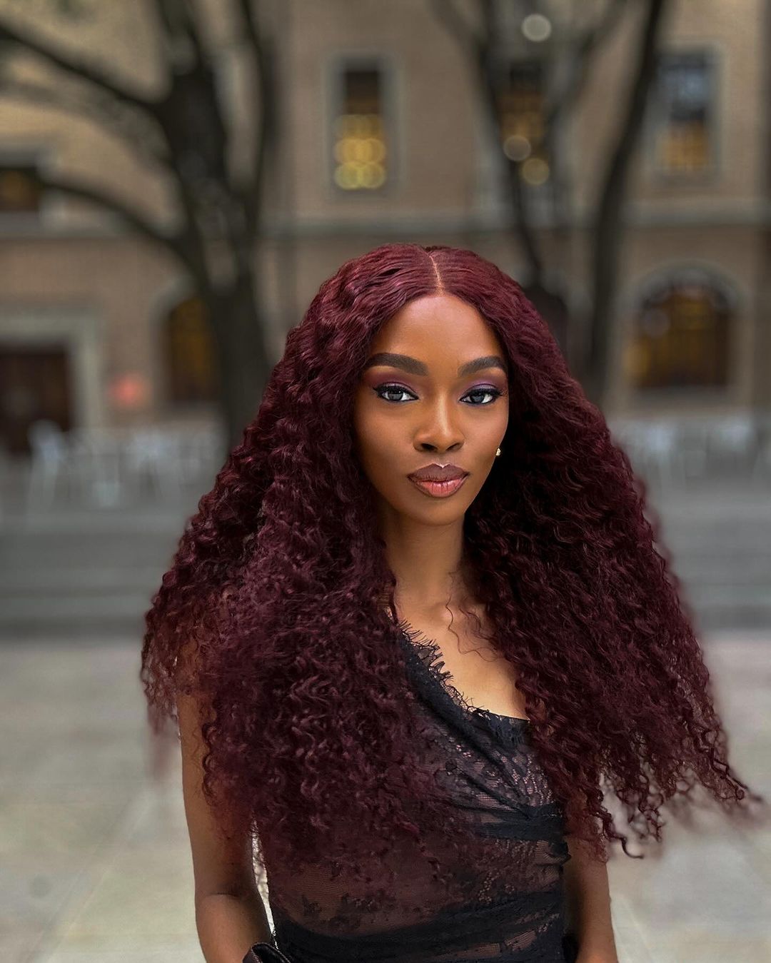 Burgundy Color Water Wave 5x5 Lace Closure Wig