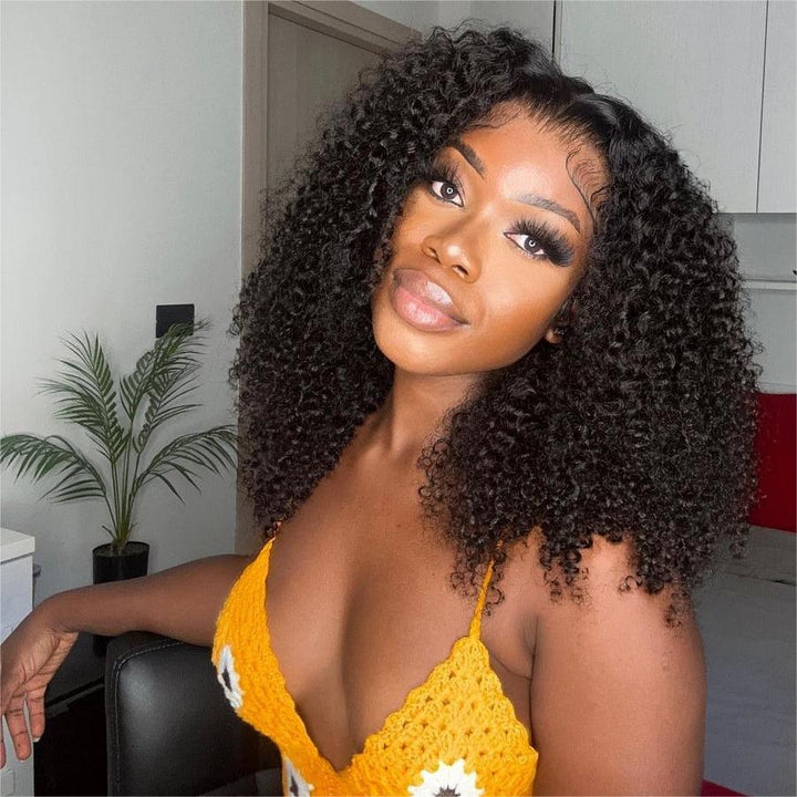 Wear & Go Short Curly Human Hair Lace Wig