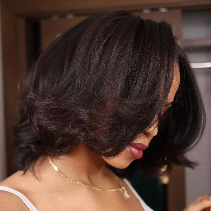 Wear & Go Layered Beach Wavy Kinky Edges Lace Wig