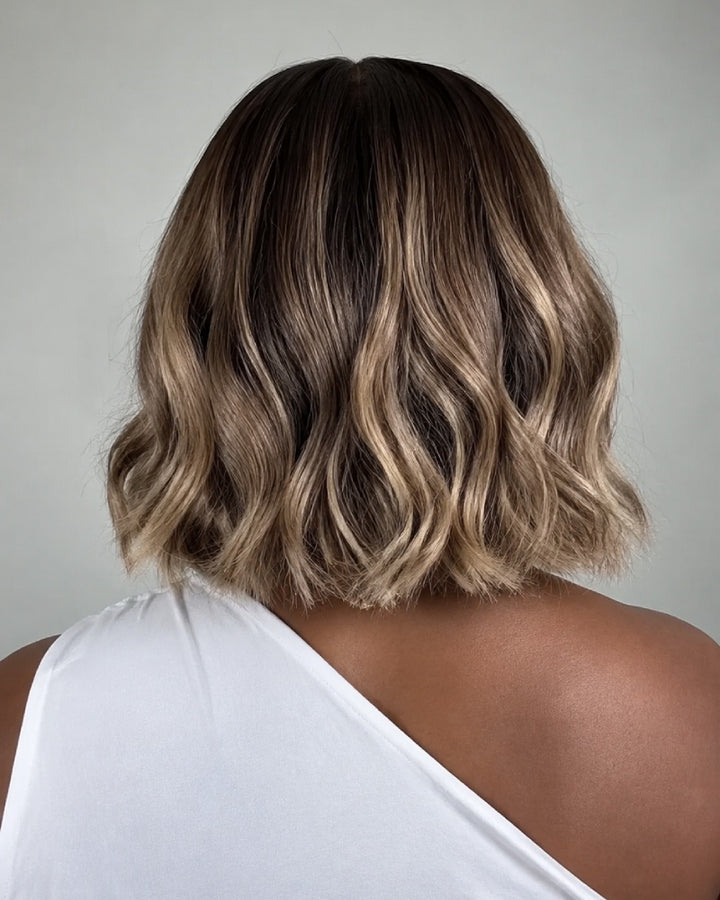 Layers Wave Blonde Highlight Bob 5x5 Lace Closure Wig