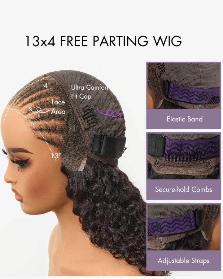 Knotless Pre-Braids Deep Wave 13x5 Lace Front Wig